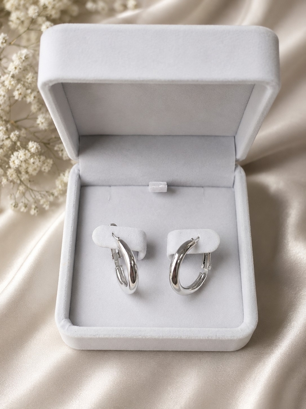 Classic Silver Hoop Earrings - Women's Jewelry